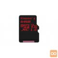 SDXC KINGSTON MICRO 64GB CANVAS REACT, 100MB/80MB/s, UHS-I