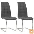 Jedilni stoli 2 kosa blago 42,5x61x104,5 cm temno sive barve