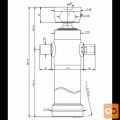 Cilinder teleskopski, 2stopnji, 6t, 795mm, s kroglo 3024S