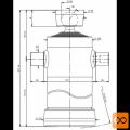 Cilinder teleskopski, 5stopenj, 11t, 2480mm, s kroglo 3056S