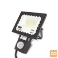 LED 20W reflektor črn 6500K IP67 + senzor gibanja