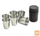 Set 6 inox prenosnih kozarcev 30ml + torbica 