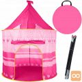 Otroški šotor grajski grad za vrt roza