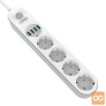 2m električni razdelilec 4x USB polnilec