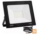 LED 30W reflektor črn flat 6500K IP66